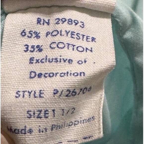 Toddle Time JC Penney Vintage Dress Baby Toddler Size 1 1/2 Embroidered Blue - Picture 9 of 9